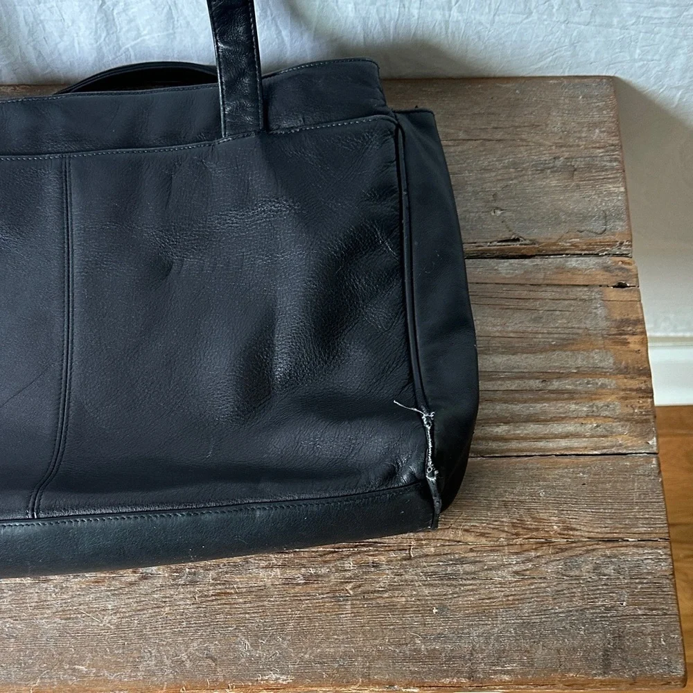 Tignanello Classic Black Leather Shoulder Bag